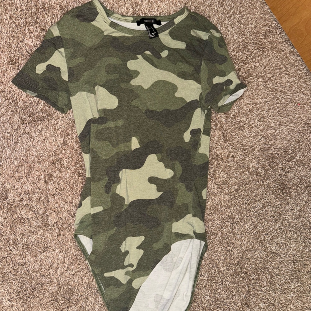 Forever 21 camo print body suit